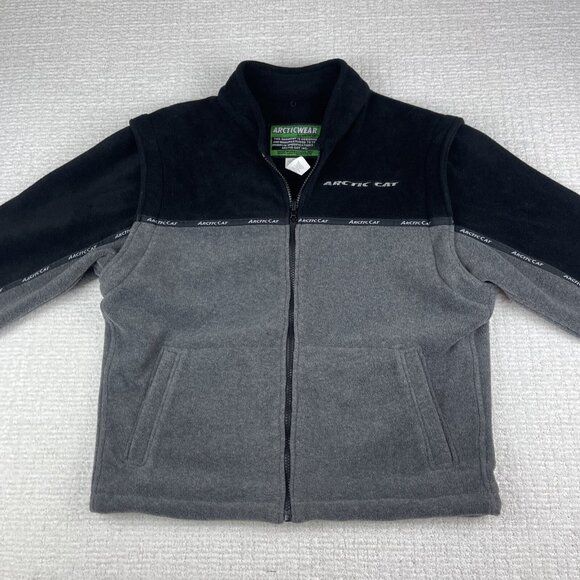 Arcticwear Arctic Cat Fleece Full Zip Jacket Sz S Grey Flex Fleece Snowmobile - Picture 6 of 16